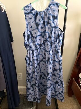 Banana Republic Navy and Light Blue Floral Dress